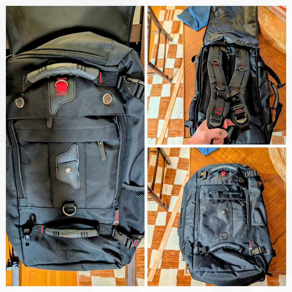 Black Tactical Backpack & Duffell Bag Combo